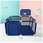 Parque Infantil Azul - Quadrado / 128x128cm / Cesto - PROPREMIUM