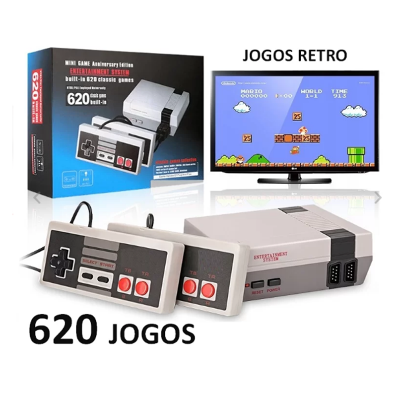 53410 Mini consola retro c/ 360 jogos + 2 comandos – saida para tv –  Radipeças