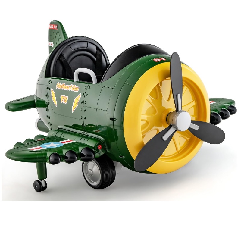 Avião Eléctrico Crianças - Verde/Amarelo 12V - PROPREMIUM